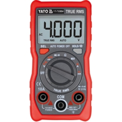 Мультиметр TRUE RMS електричних параметрів YATO з LCD-цифровим діапазоном 4000 від 2х1,5V;AA батар