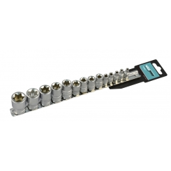 Набір головок 1/4", 3/8", 1/2" Е4-Е24 14од на планці