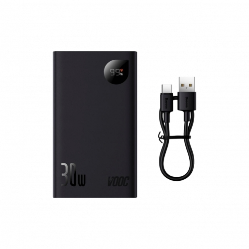 Зовнішній акумулятор Baseus Adaman 2 Metal Digital Display 30W 20000mAh Чорний (VOOC) (PPAD050001)