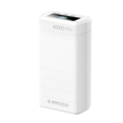 Зовнішній акумулятор Remax Dinba 40000mAh QC 65W Білий (RPP-310)