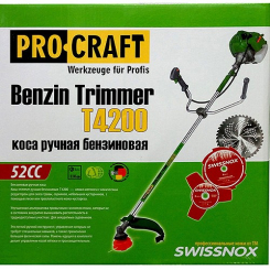 Бензокоса Procraft T4200 (3 ножі+1 котушка)