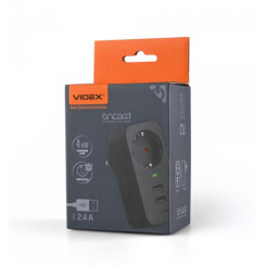 Мережевий адаптер Videx з/з 1п 2.4A 2USB+USB-C Oncord
