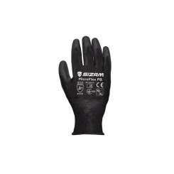 34007 арт. Рукавички MicroFlex BP трикотажні чорні з поліуретановим покриттям, неповний облив, розмір 10