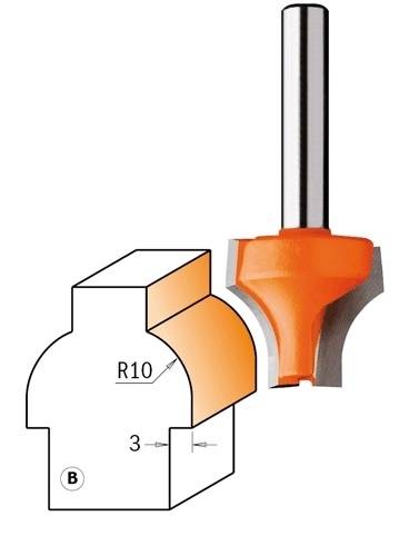 955.307.11F Фреза  HM D=22 I=19 R=10 Профіль B, S=8