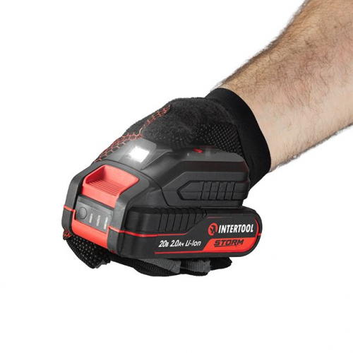 Адаптер для акумулятора Li-ion 20 В, USB 2A, LED ліхтар INTERTOOL WT-9300