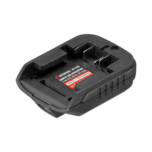 Адаптер для акумулятора Li-ion 20 В, USB 2A, LED ліхтар INTERTOOL WT-9300