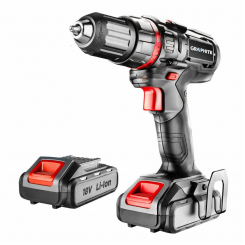 Аккумуляторний дриль-шуруповерт 2x18В, Li-Ion 1.5Aч, валізка