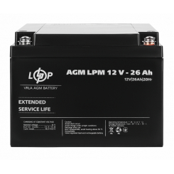 Акумулятор AGM LPM 12V - 26 Ah під болт М5