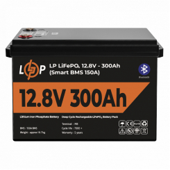 Акумулятор LP LiFePO4 12,8V - 300 Ah (3840Wh) (Smart BMS 200А) з BT пластик