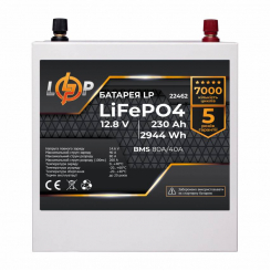 Акумулятор LP LiFePO4 12V (12.8V) - 230 Ah (2944Wh) (BMS 80/40A) метал