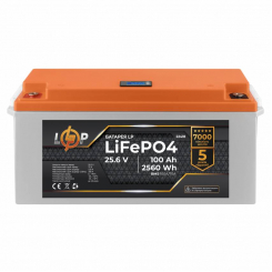 Акумулятор LP LiFePO4 24V (25,6V) - 100 Ah (2560Wh) (BMS 150/75А) пластик