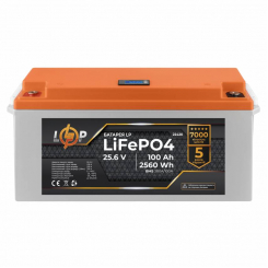 Акумулятор LP LiFePO4 24V (25,6V) - 100 Ah (2560Wh) (BMS 200/100А) пластик