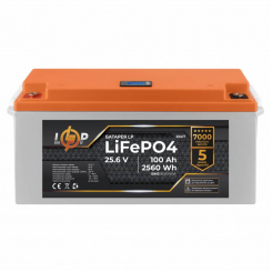Акумулятор LP LiFePO4 24V (25,6V) - 100 Ah (2560Wh) (BMS 80/40А) пластик для ДБЖ