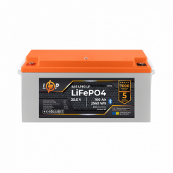 Акумулятор LP LiFePO4 25,6V - 100 Ah (2560Wh) (BMS 80A/50А) пластик Smart BT