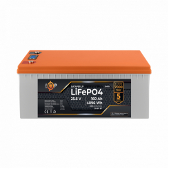 Акумулятор LP LiFePO4 25,6V - 160 Ah (4096Wh) (BMS 200A/100А) пластик LCD Smart BT