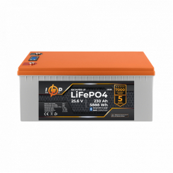 Акумулятор LP LiFePO4 25,6V - 230 Ah (5888Wh) (BMS 200A/100А) пластик LCD Smart BT