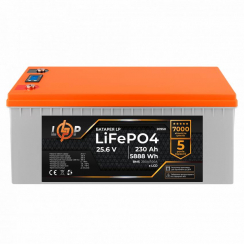 Акумулятор LP LiFePO4 для ДБЖ LCD 24V (25,6V) - 230 Ah (5888Wh) (BMS 200A/100A) пластик