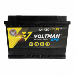 Акумулятор Westa EFB VOLTMAN 6СТ-78 А + зліва