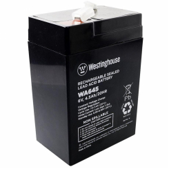 Акумулятор Westinghouse свинцево-кислотний 6V, 4.5Ah, terminal T1, 1шт