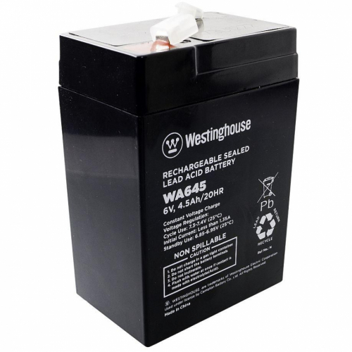 Акумулятор Westinghouse свинцево-кислотний 6V, 4.5Ah, terminal T1, 1шт