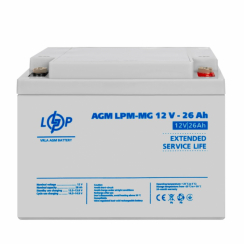 Акумулятор мультигелевый AGM LPM-MG 12V - 26 Ah под болт М5