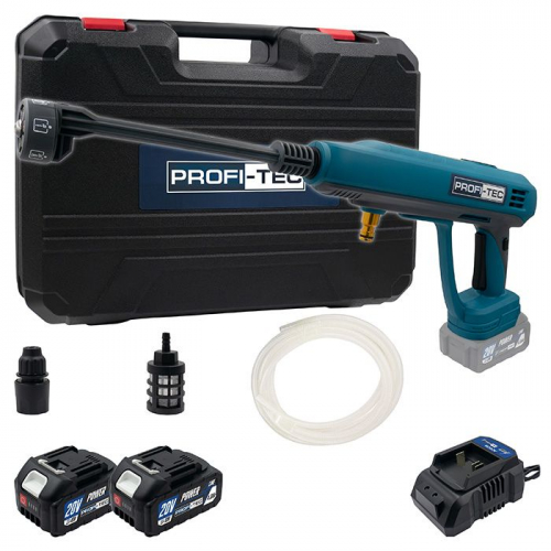 Акумуляторна БЕЗЩІТКОВА мийка високого тиску PROFI-TEC PHPW3020 20V LCD Display,2хPT2040MP, зар,кейс