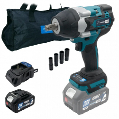Акумуляторний гайковерт PROFI-TEC DTW800BL 20В, 700Нм, 1/2", 1 х PT2040MP 4.0Аг, зарядне, Сумка