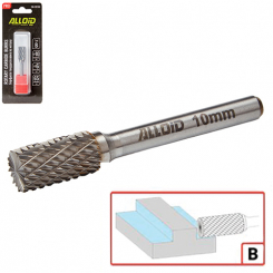 Alloid Pro. Борфреза твердосплавна по металу, тип B, D-10мм, d-6мм, L-65мм