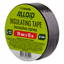Alloid. Ізоляційна стрічка чорна 19мм*25м