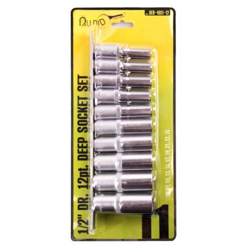 Alloid. Набір голівок високих 1/2" на планці, 10,11,12,13,14,17,19,21,22,24 mm. 11 предм.12гр