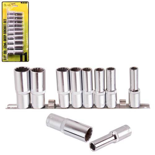 Alloid. Набір голівок високих 1/2" на планці, 10,11,12,13,14,17,19,21,22,24 mm. 11 предм.12гр