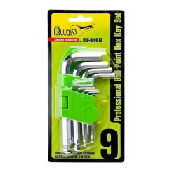 Alloid. Набір шестигранний ключів з кулею , вигнуті. 9 ін. 1,5-10 мм. (НШ-Ш0912)