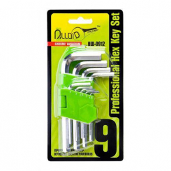 Alloid. Набір ключів – шестигранні, вигнуті. 9 ін. 1,5-10 мм. (НШ-0912)
