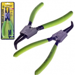 Alloid. Щипці для стопорних кілець розтиск загнутий 175мм. (СК-6044D)