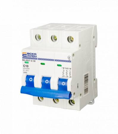 Автоматичний вимикач УкрЕМ ВА-2017/С 3р 10А АСКО