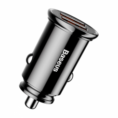 Автомобільний зарядний пристрій Baseus Circular Plastic A+A 30W Dual QC3.0 Чорний (CCALL-YD01)