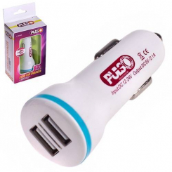 Автомобільний зарядний пристрій PULSO C-2023W 2USB (12/24V - 5V 2,1A)