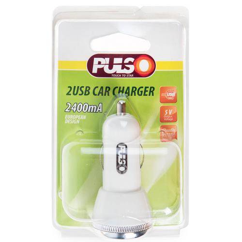Автомобільний зарядний пристрій PULSO C-2402W 2USB (12/24V - 5V 2,4A)
