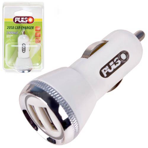 Автомобільний зарядний пристрій PULSO C-2402W 2USB (12/24V - 5V 2,4A)