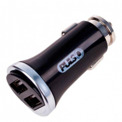 Автомобільний зарядний пристрій PULSO C-2411BK 2USB (12/24V - 5V 2,4A)