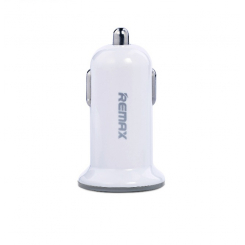 Автомобільний зарядний пристрій Remax Mini USBx2 2.4A/1A White
