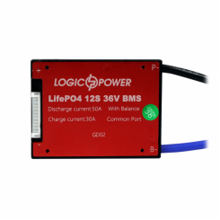 BMS плата LiFePO4 36V 12S Dis 50A Ch 30A