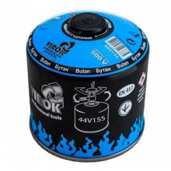 Балон газовий 1-разовий VIROK з різьбою 500g/870ml. для плит/кемпінгу (EN417) BUTAN [12]