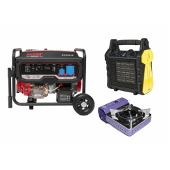 Бензиновий генератор MAST GROUP RD9500E + газова плитка Orcamp CK-506 + електричний обігрівач GEKO 80405