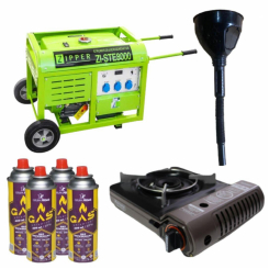 Бензиновий генератор Zipper ZI-STE8000 + газова плитка Orcamp CK-505 + 4 газових картриджа 400 мл