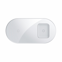Бездротовий зарядний пристрій Baseus Simple 18W 2 in 1 Білий (WXJK-02)