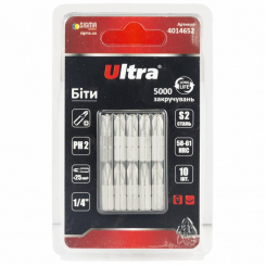 Біти PH2×25мм ¼" 10шт S2 (блістер) ULTRA (4014652)