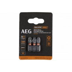 Біти ударні AAK253PZ2 AEG, PZ2, 25мм, 3шт.