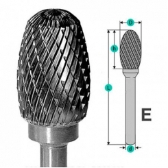 Борфреза типу Е 8 * 13 * 6 мм