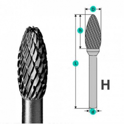 Борфреза тип Н 8*20*6 мм